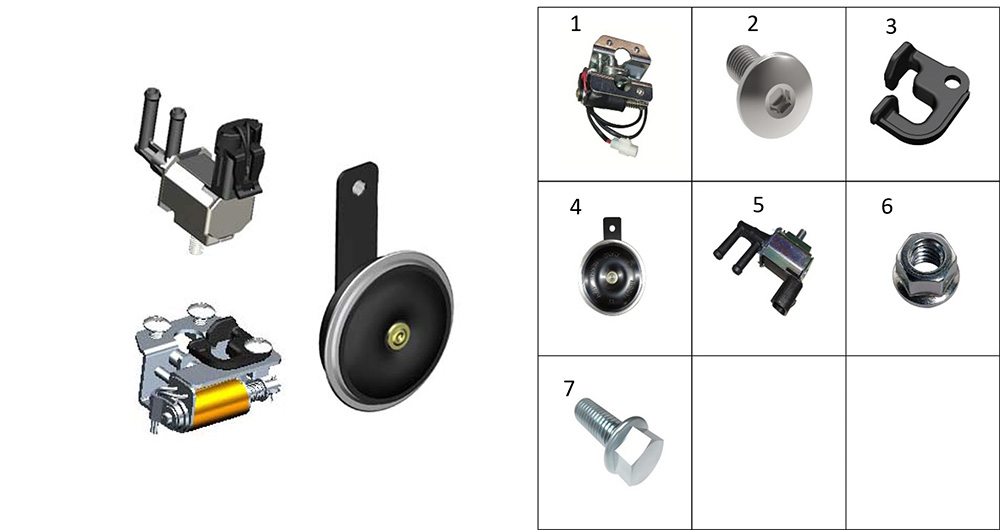 Звуковой сигнал и замок сидения