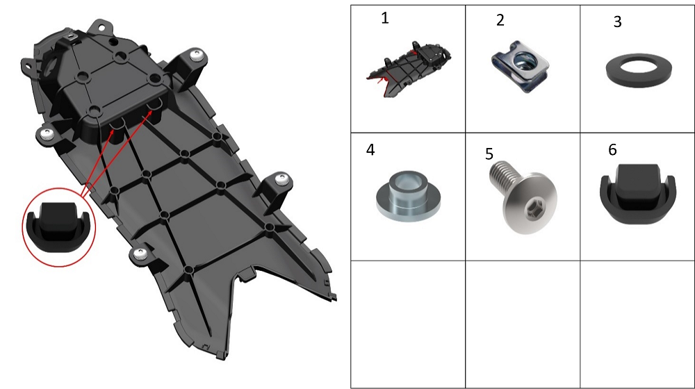 Средняя часть нижней накладки хвостовой части