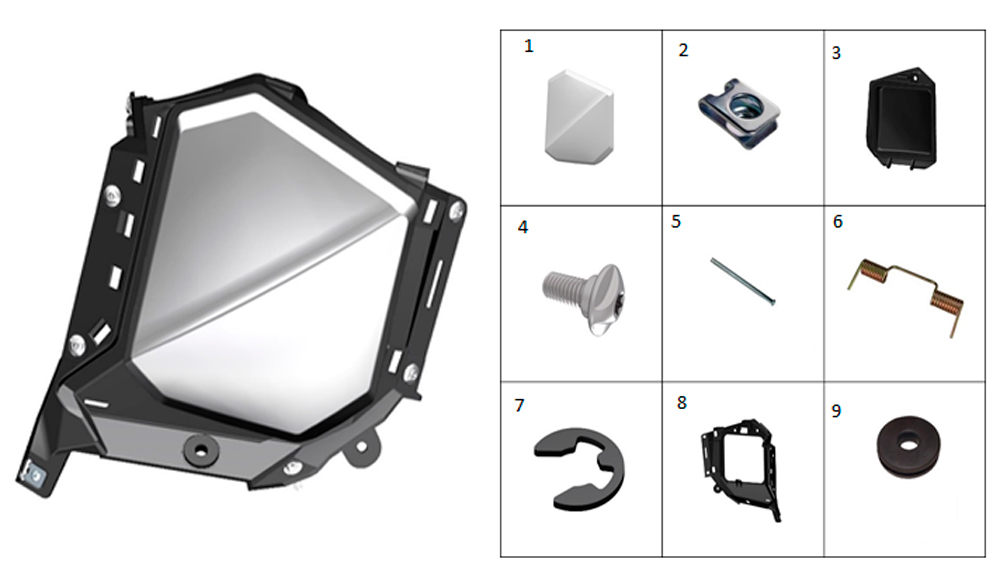 Передняя боковая левая панель в сборе (серая)