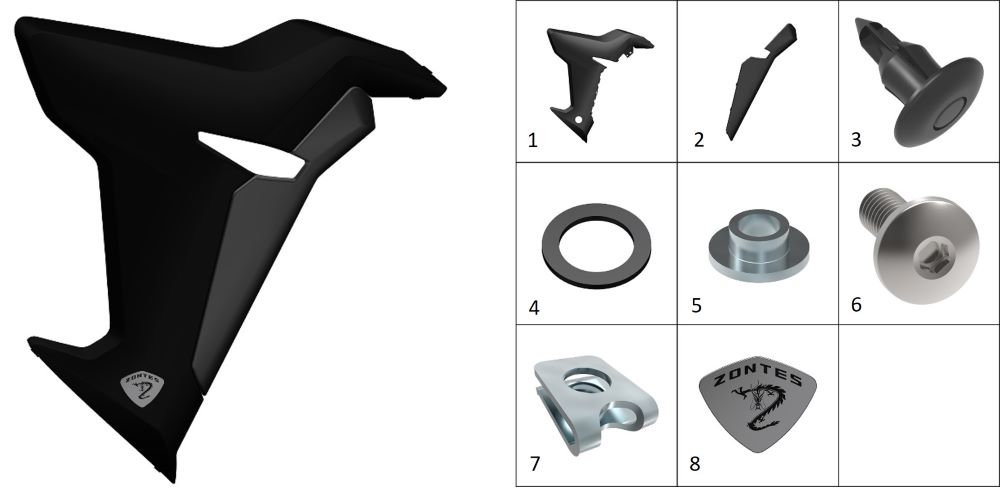 Пластик боковой правый (черный цвет)