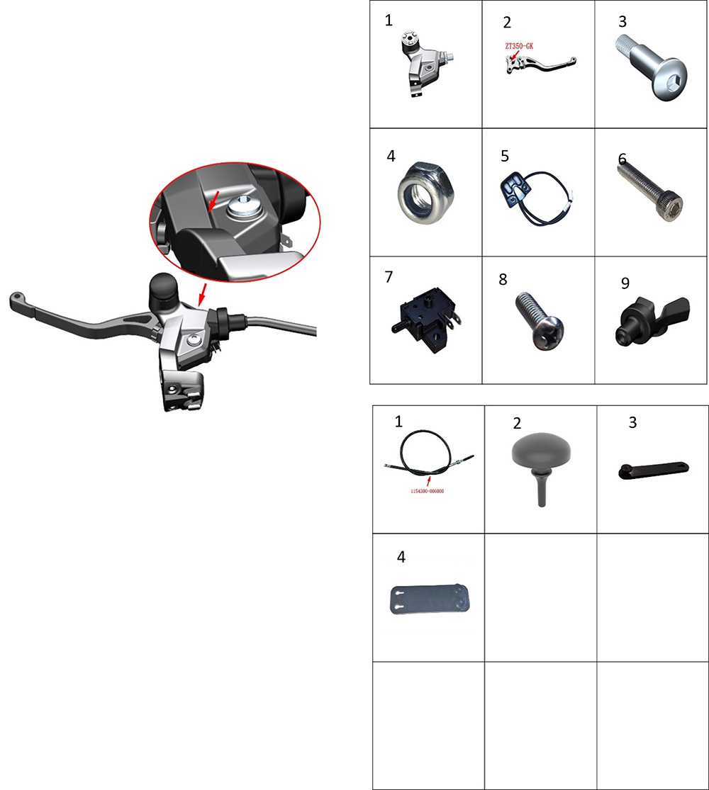 Элементы левой ручки руля1