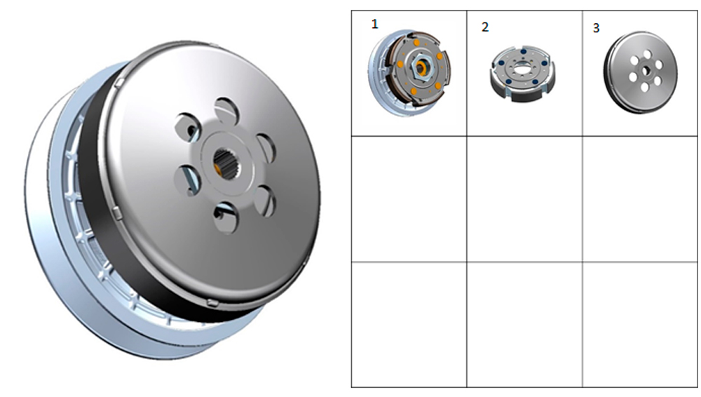 ZT1P77MP Ведомый шкив вариатора (компоненты)