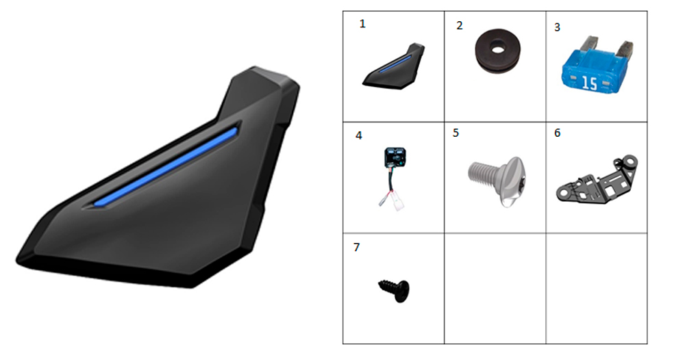Облицовка блока USB порта (черная с синей полосой)