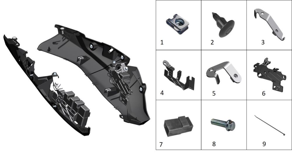 Крепеж пластика заднего бокового