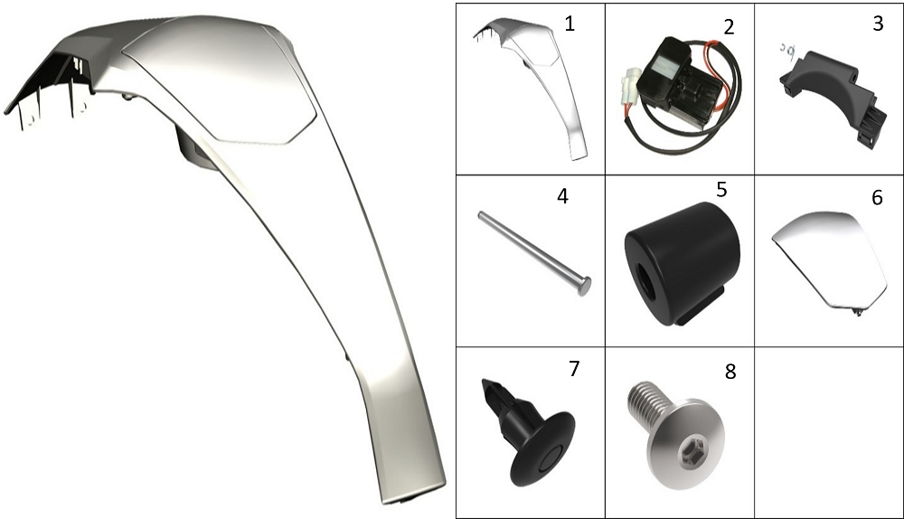 Центральная декоративная накладка топливного бака1