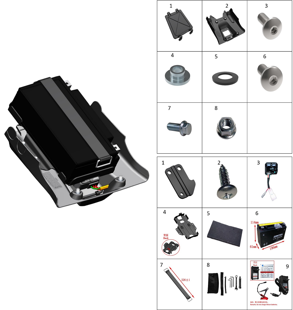 Бокс с электрооборудованием и АКБ