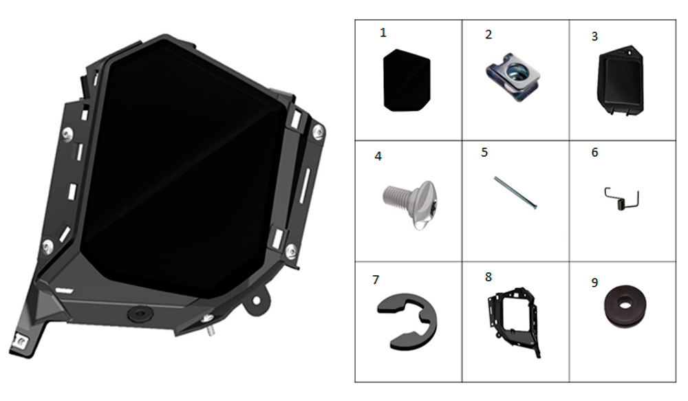 Передняя боковая левая панель в сборе (черная)