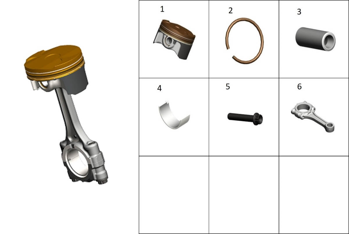 Поршень в сборе с шатуном