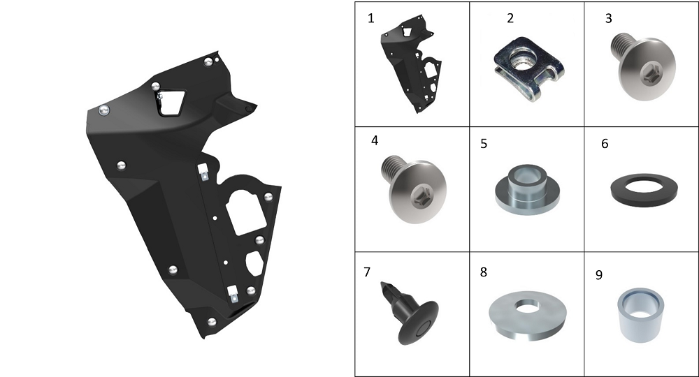 Крепежная пластина декоративной накладки топливного бака правая