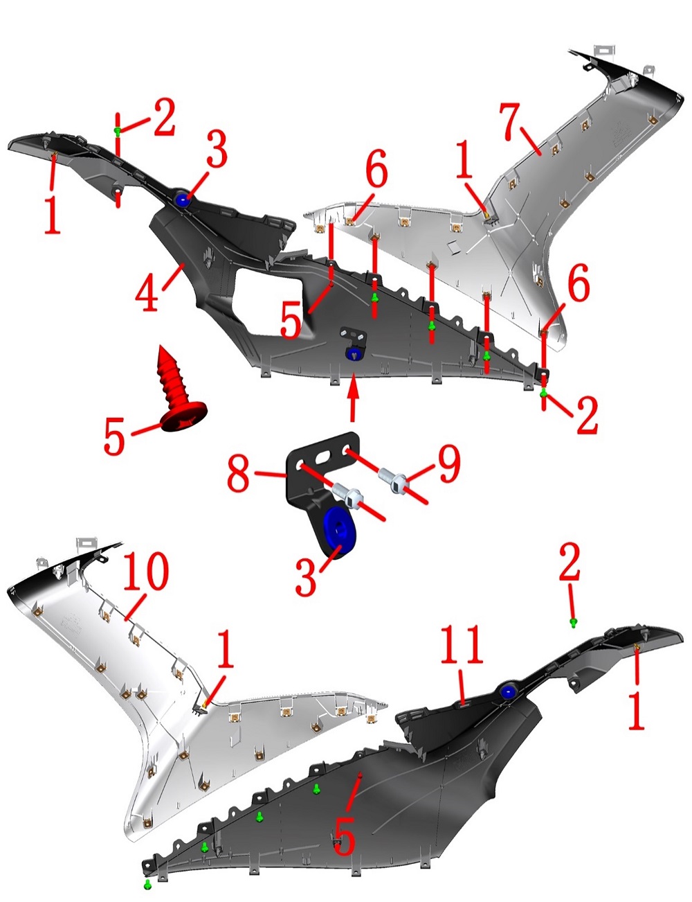 Пластик нижний левый