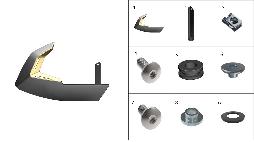 Левая часть нижнего обтекателя(золото)