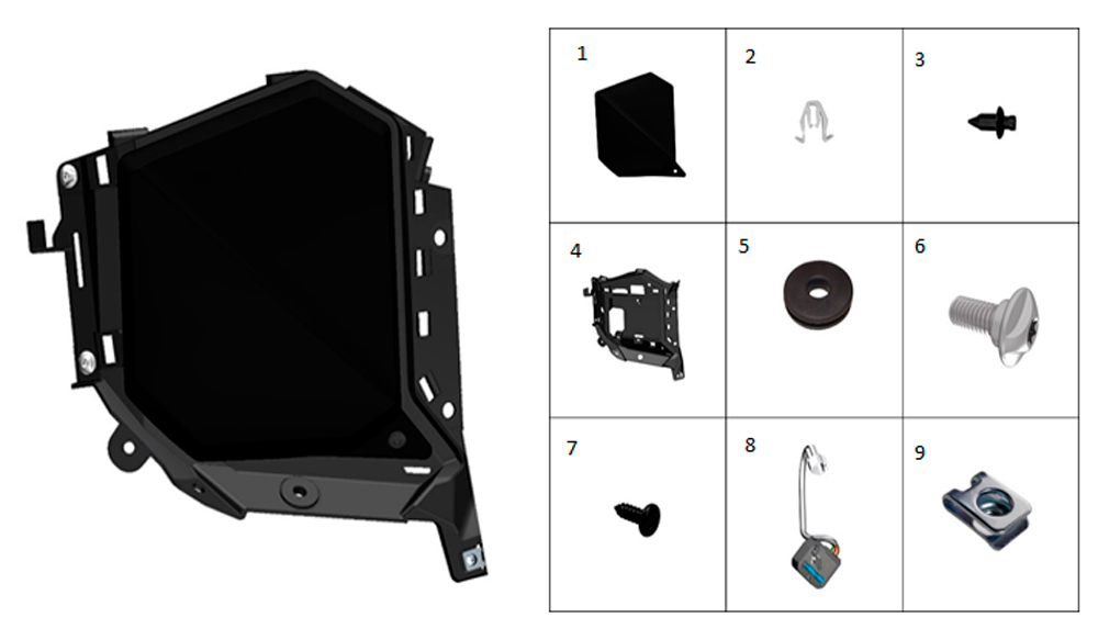 Передняя боковая правая панель в сборе (черная)
