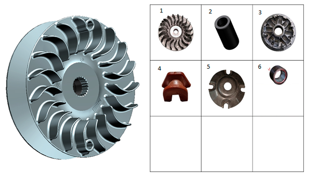 ZT1P77MP Ведущий шкив вариатора (компоненты)