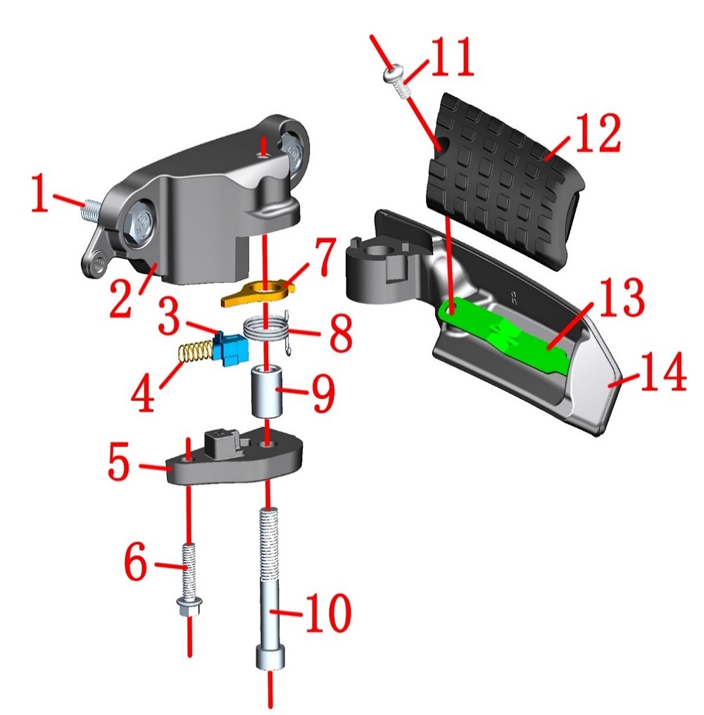 Задняя правая подножка (новый образец)