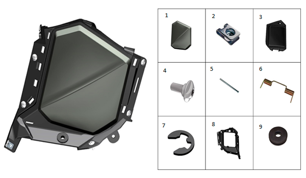 Передняя боковая левая панель в сборе (зеленая)