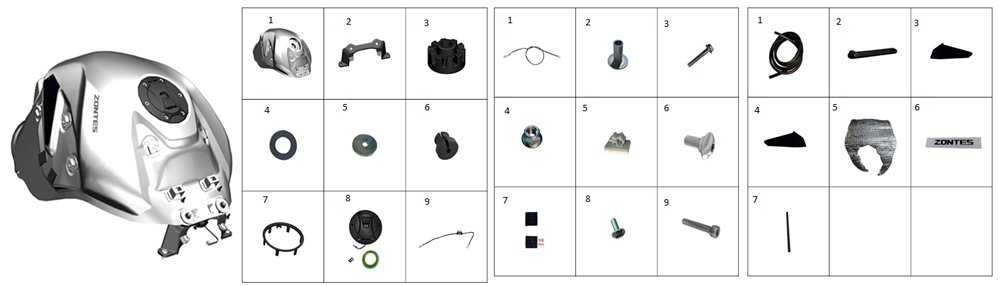 Бак топливный (белый-перламутровый)