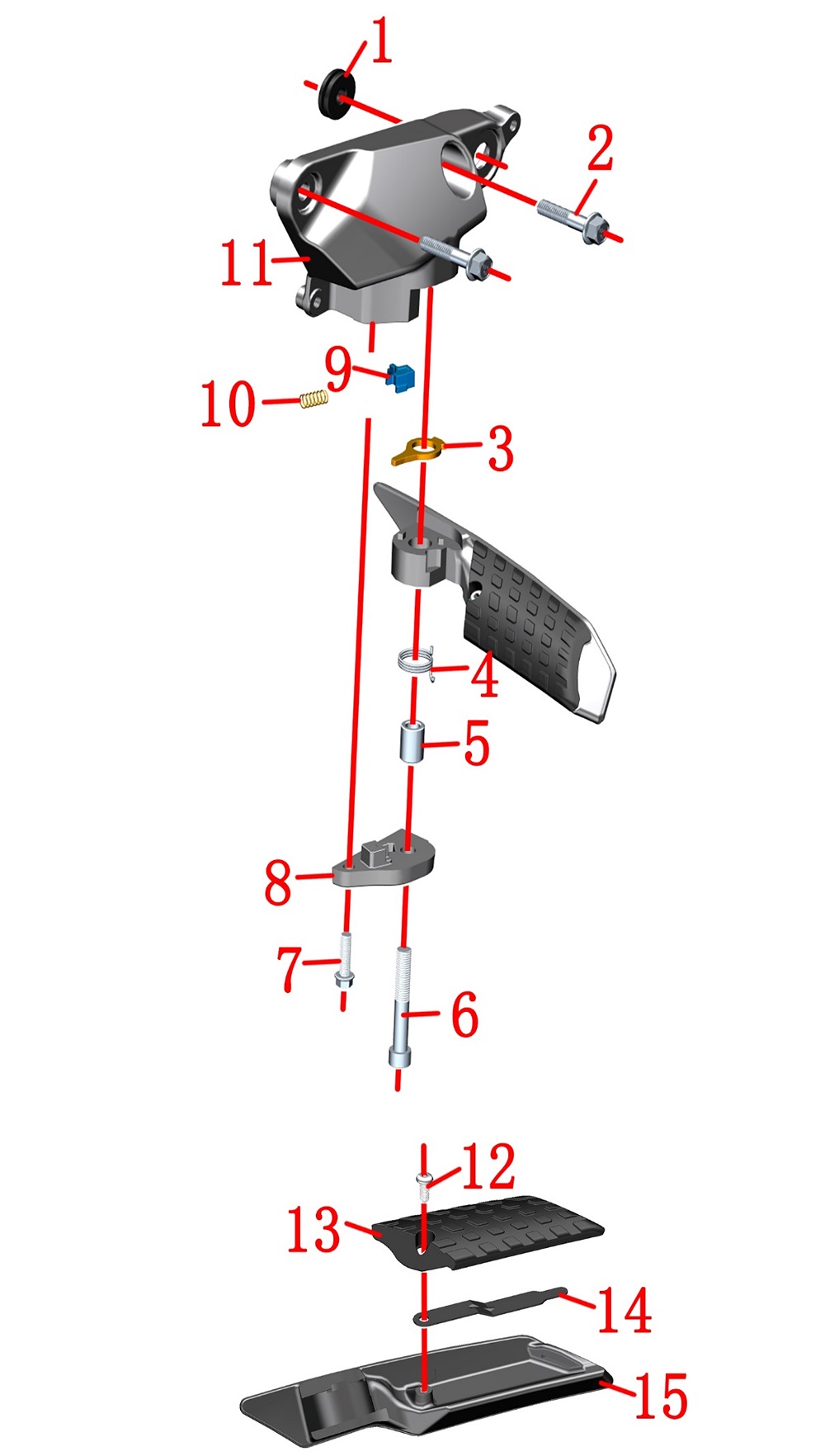Задняя правая педаль в сборе 1
