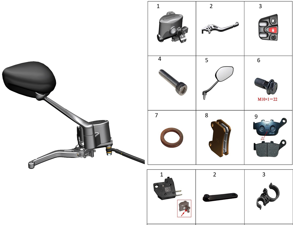 Элементы правой ручки руля1