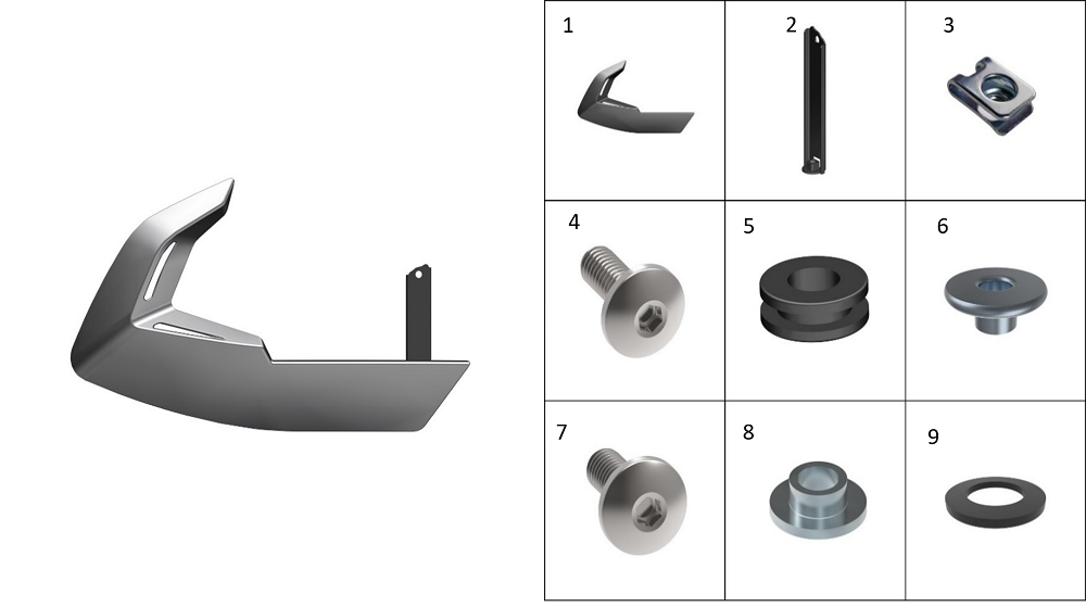 Левая часть нижнего обтекателя(матовый серый)