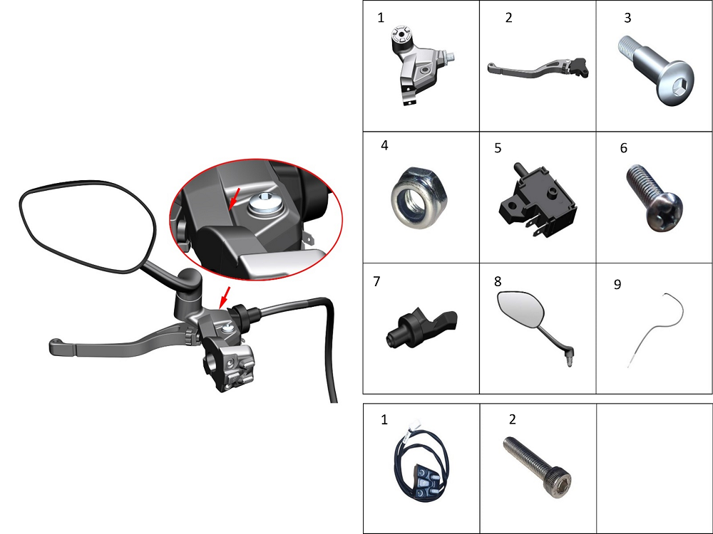 Элементы левой ручки руля1