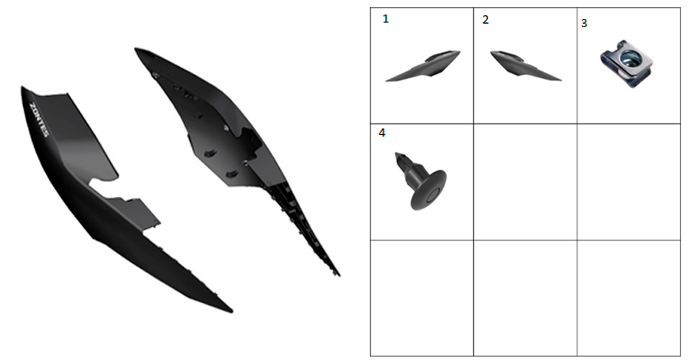 Накладки задние хвостовой части (черные)