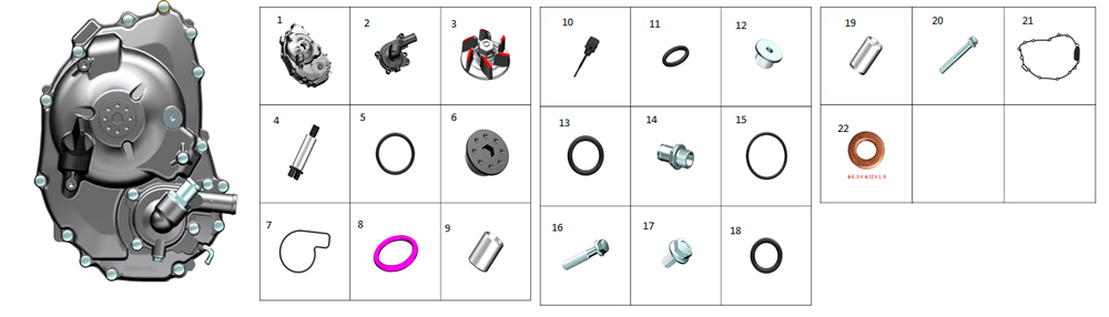Правая крышка картера в сборе ZT1P77MP