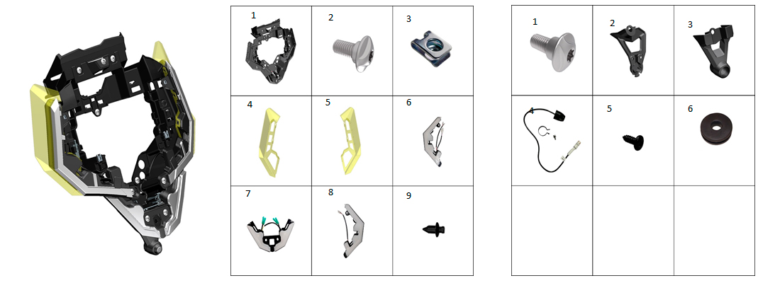 Кронштейн панели передней внутренний в сборе (желтые вставки)