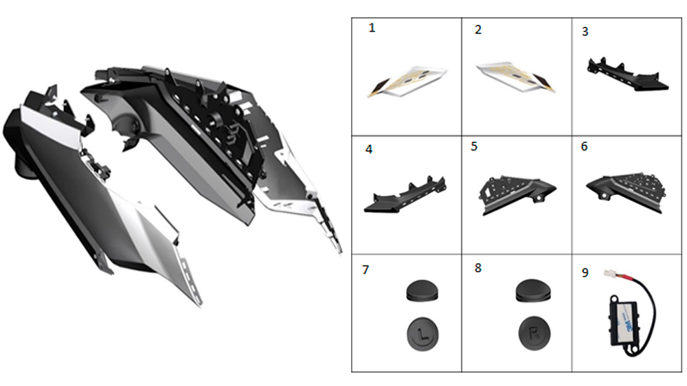 Обтекатель задний (бело-перламутровый)