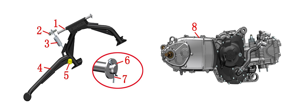 Крепление подножки центральной