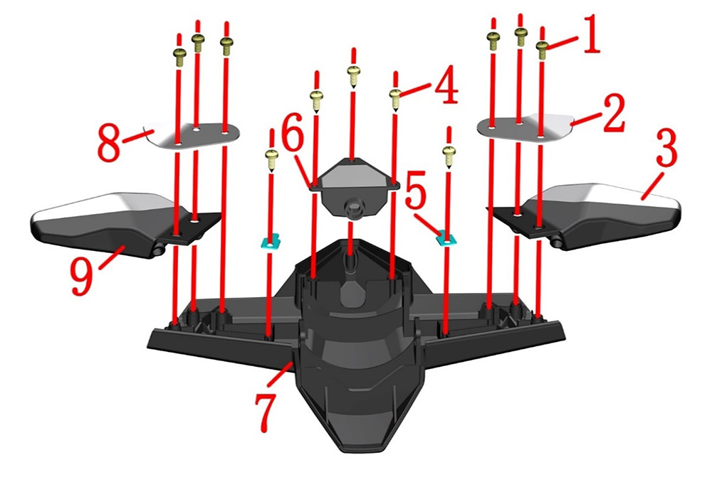 Элементы заднего блока повторителей поворота
