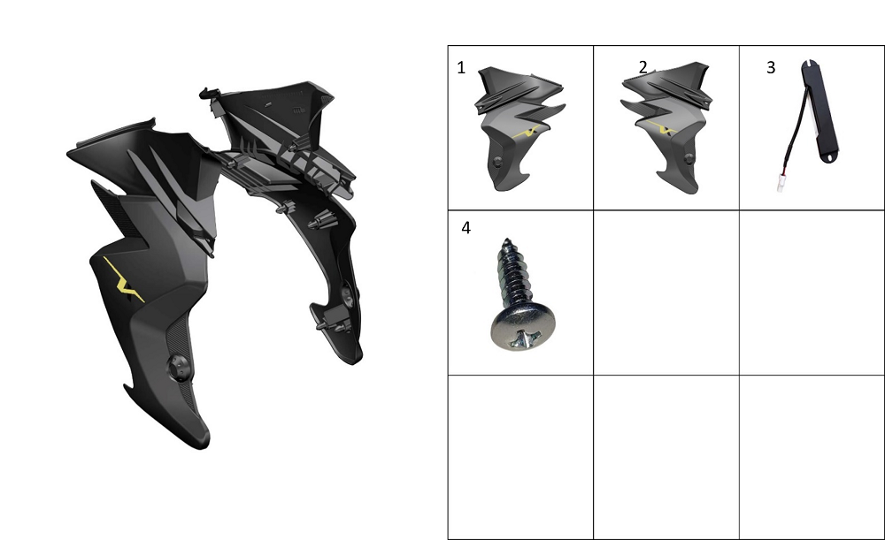 Боковая накладка(золотая наклейка)