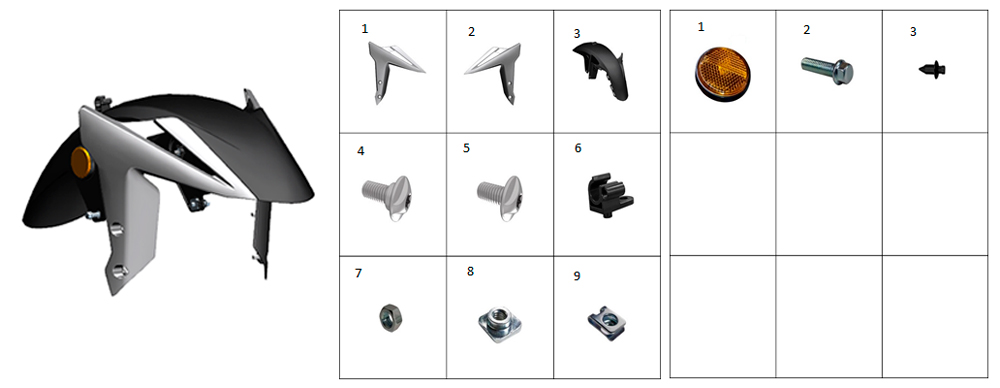 Подкрылок передний  (серебристый)