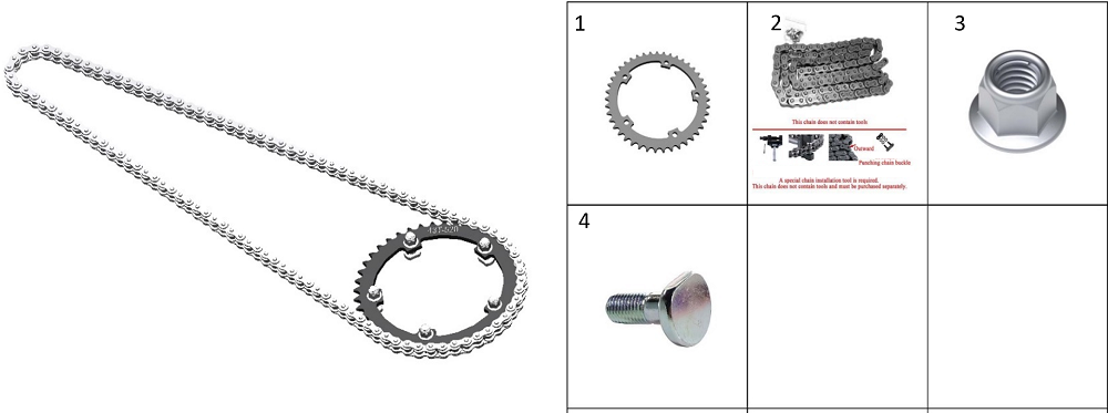 Звездочка ведомая и приводная цепь