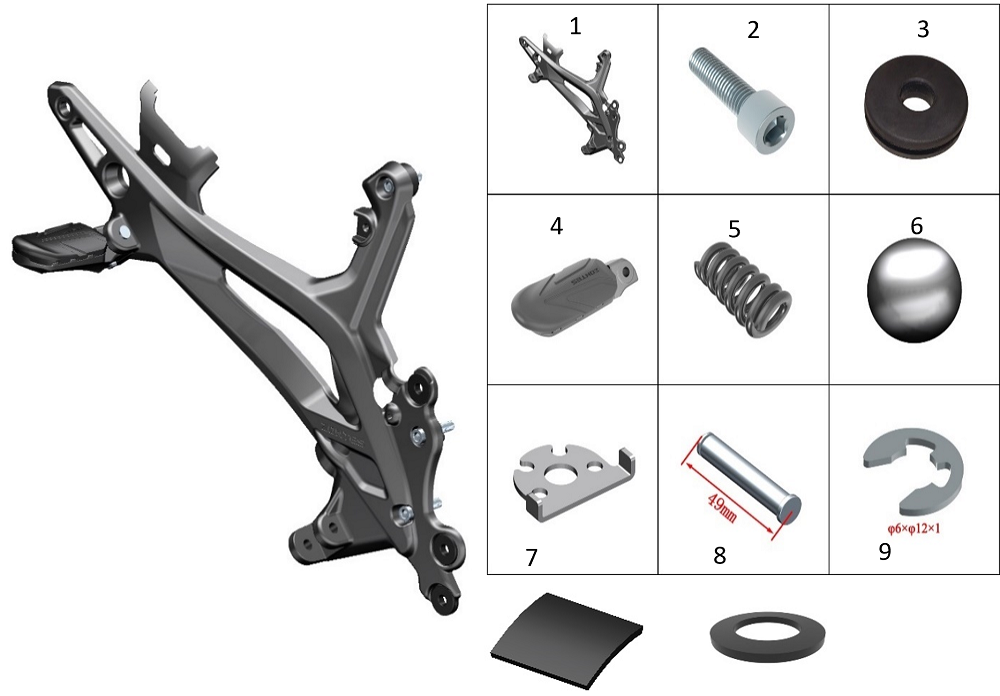 Кронштейн подножек правый