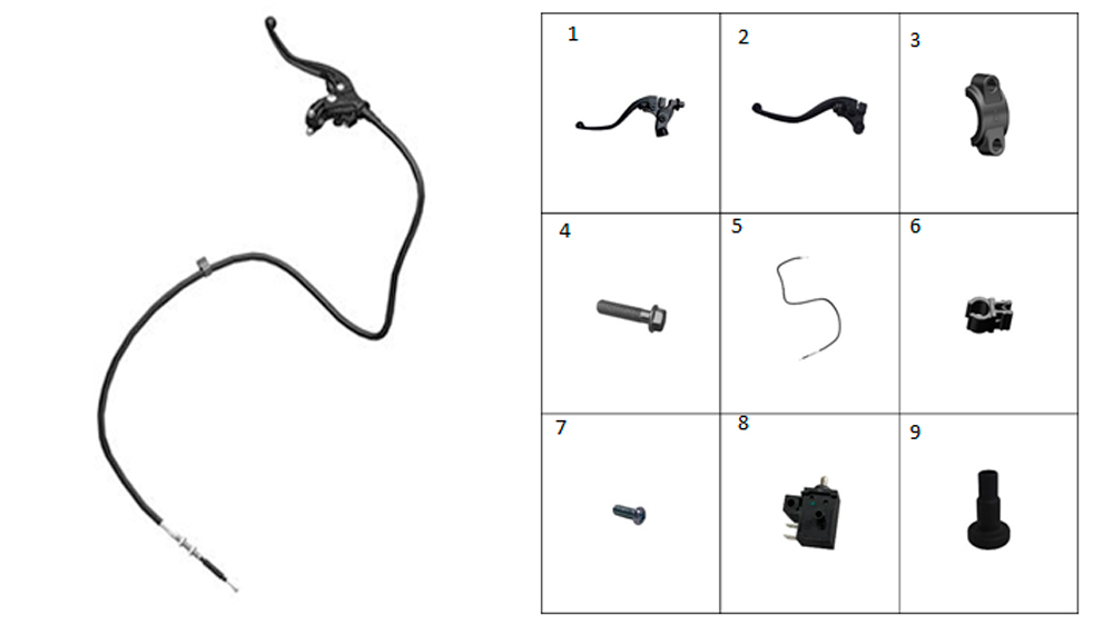 Рычаг и трос сцепления
