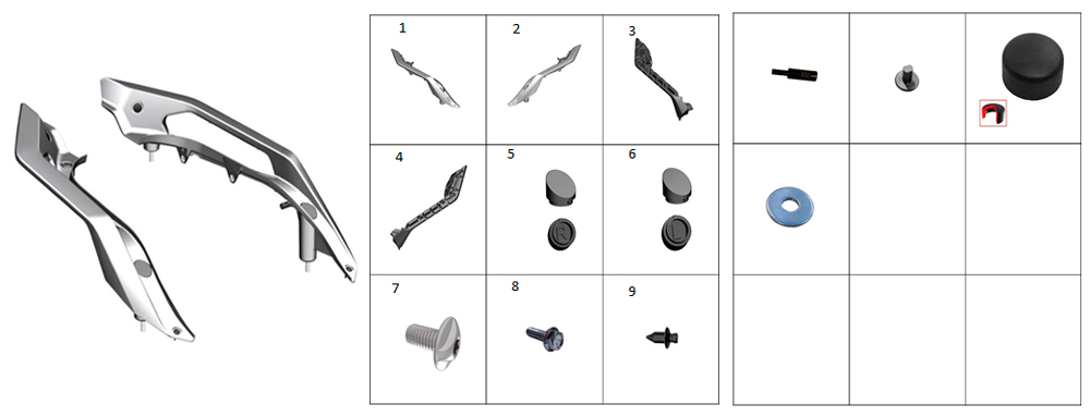 Рукоятки багажника (серые)