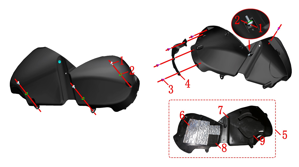 Декоративная крышка воздушного фильтра в сборе