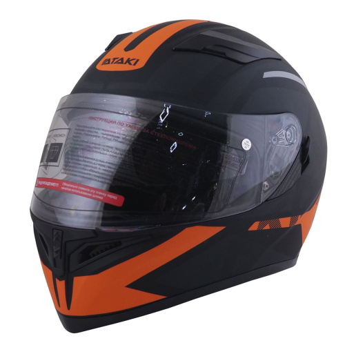 Шлем интеграл ATAKI JK316 Route (черный/оранжевый матовый, L, 020229-825-3482)