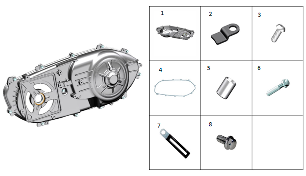 ZT1P77MP Крышка левого картера