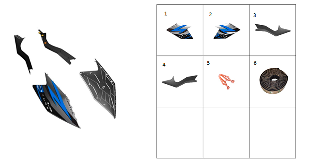 Облицовки бака топливного (серые)