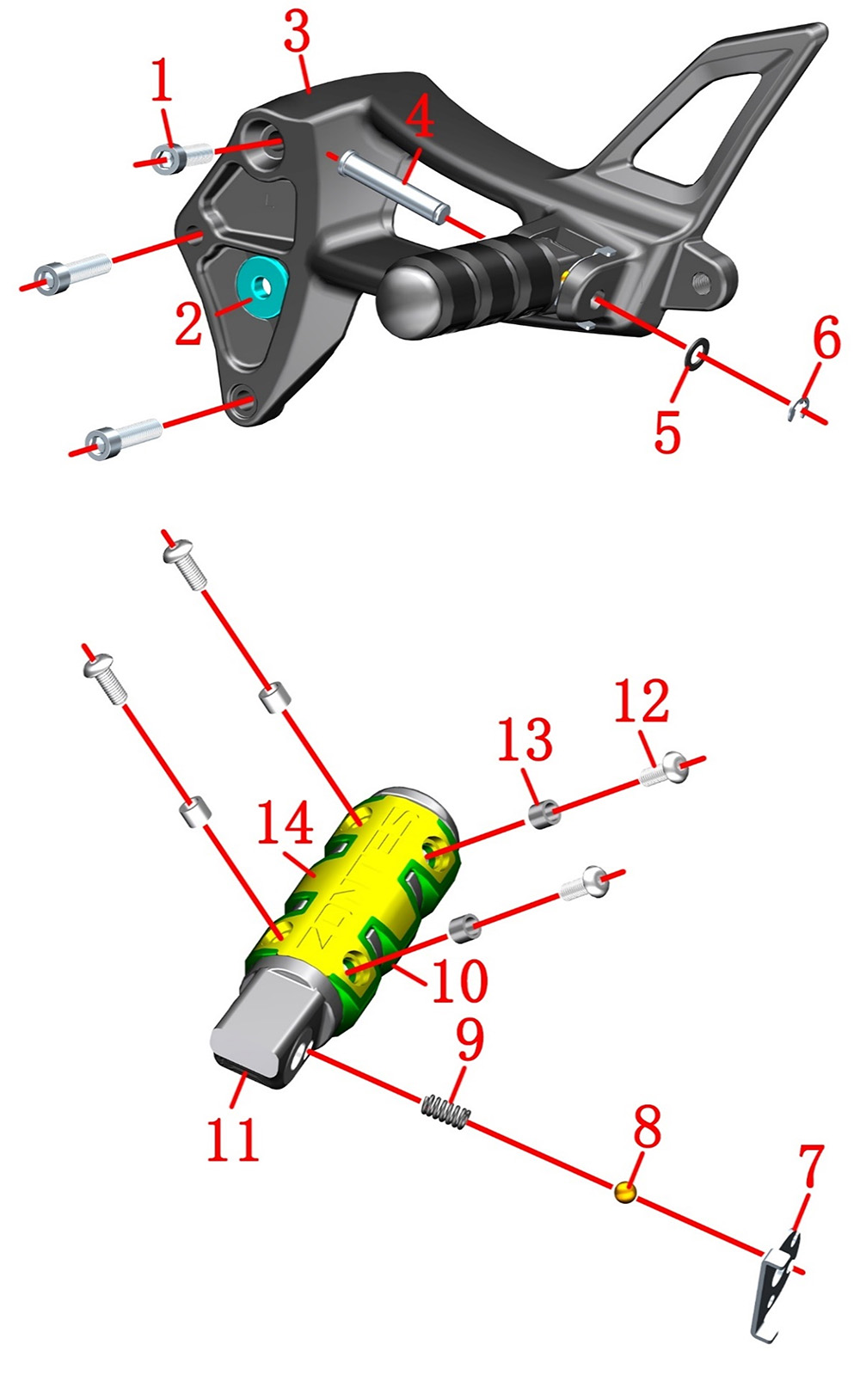 Кронштейн подножек левый