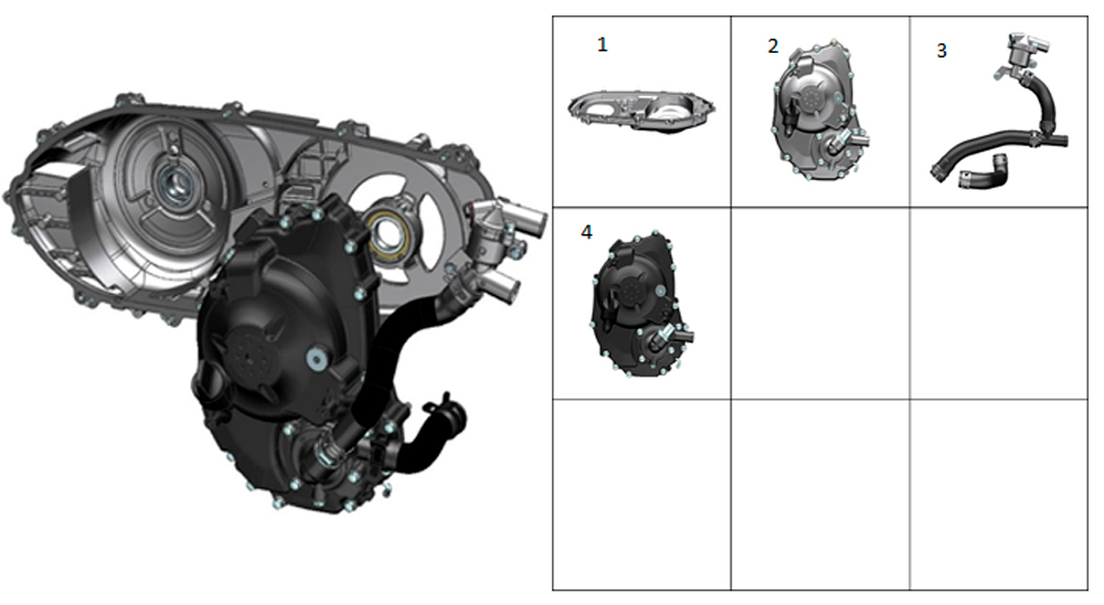 Левая и правая крышки картера в сборе ZT1P77MP