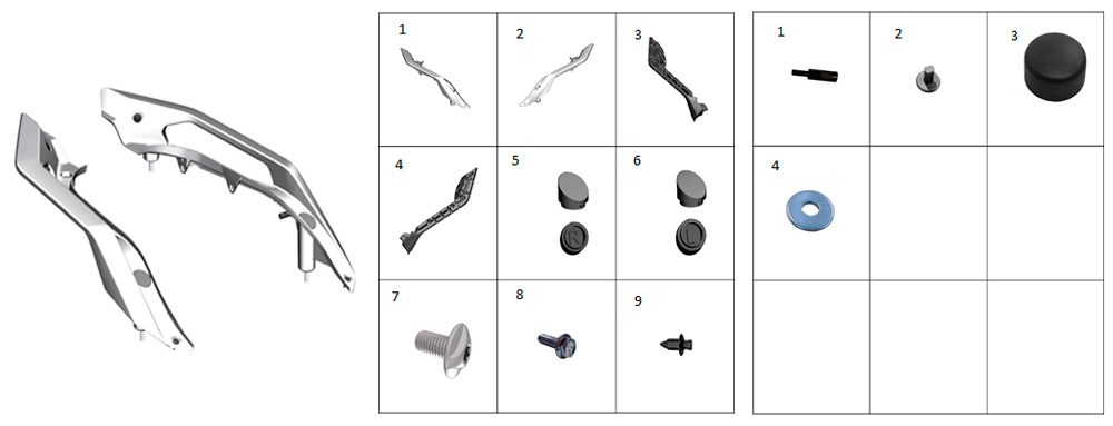 Рукоятки багажника (бело-перламутровые)