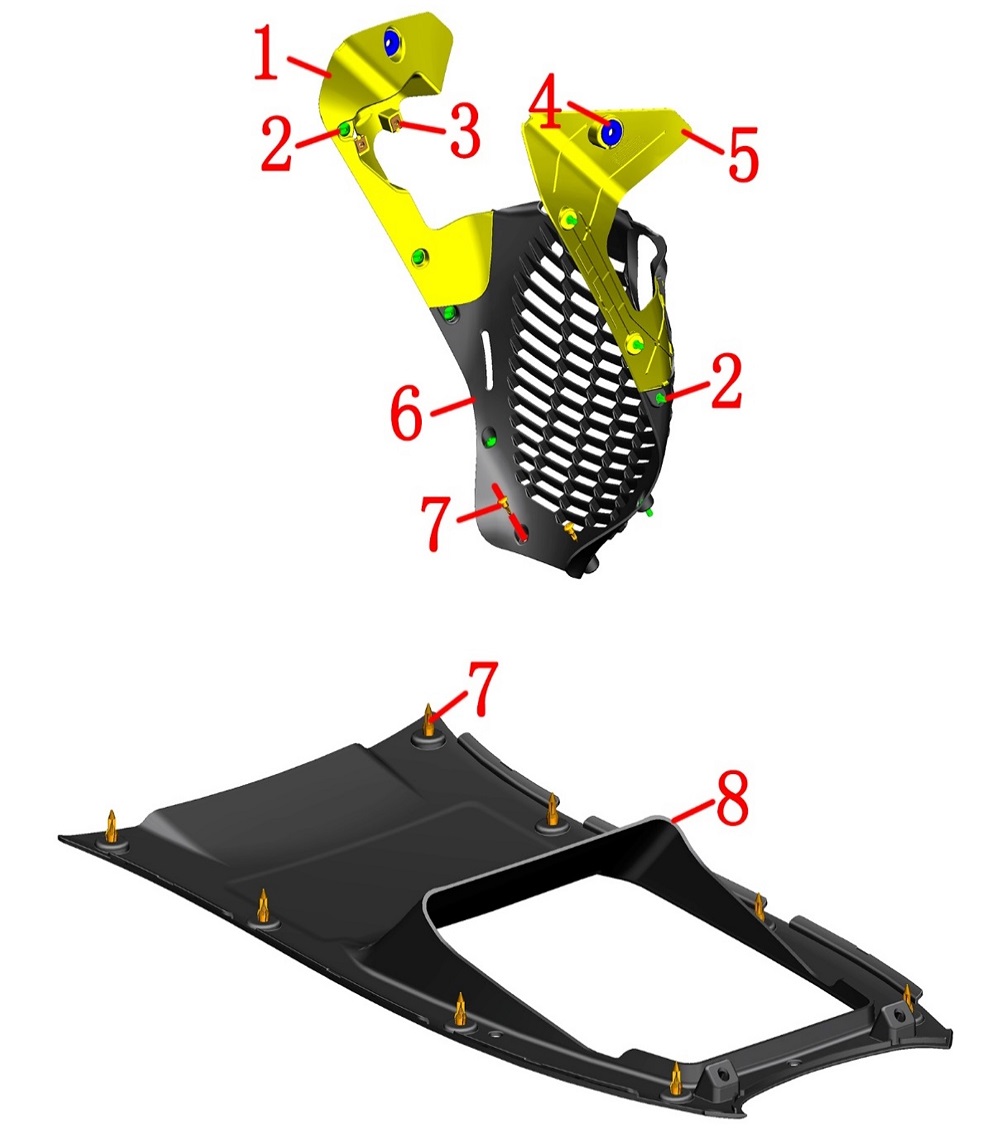 Дефлектор и сетка радиатора