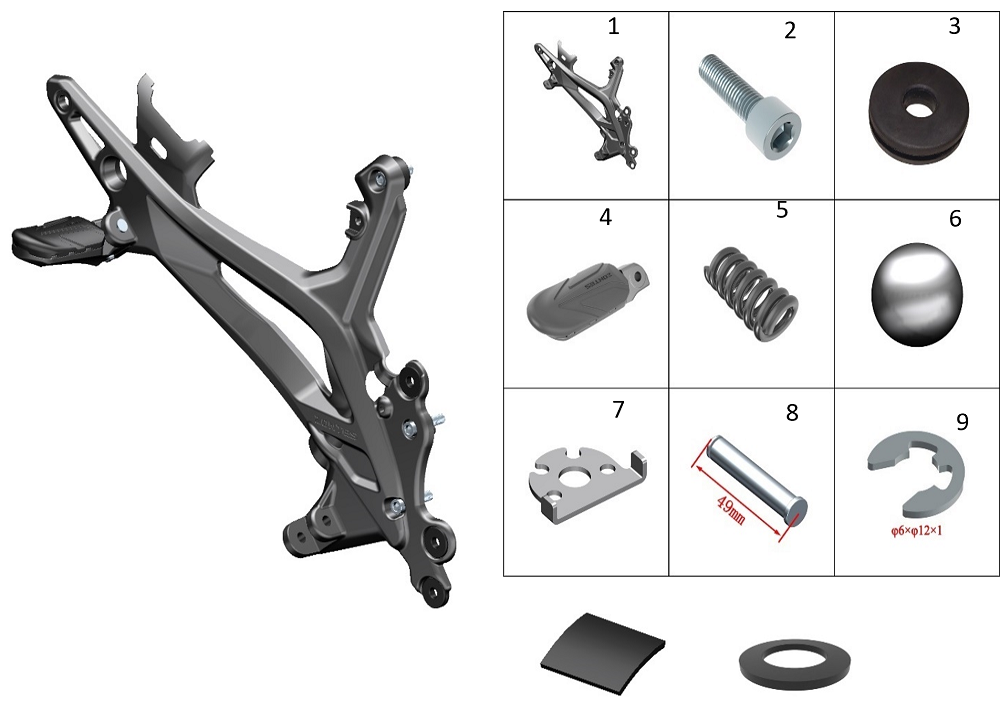 Кронштейн правых подножек