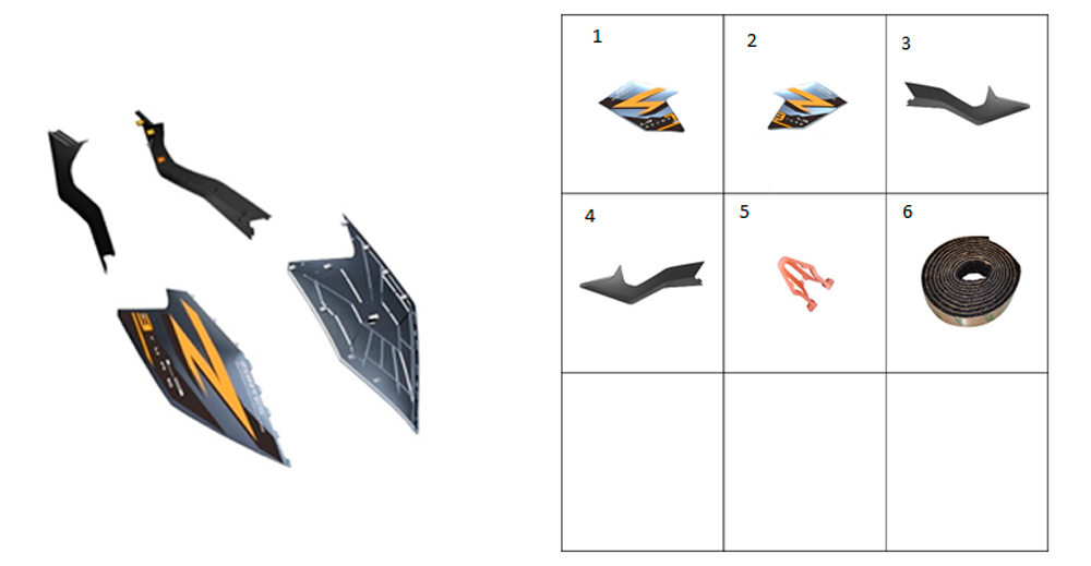 Облицовки бака топливного (синие)