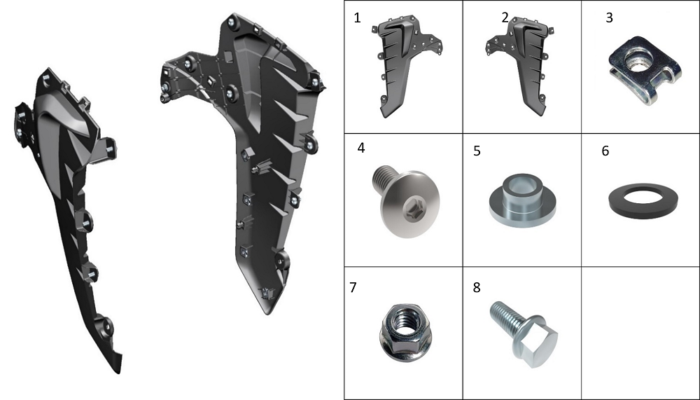 Крепежная пластина накладки топливного бака