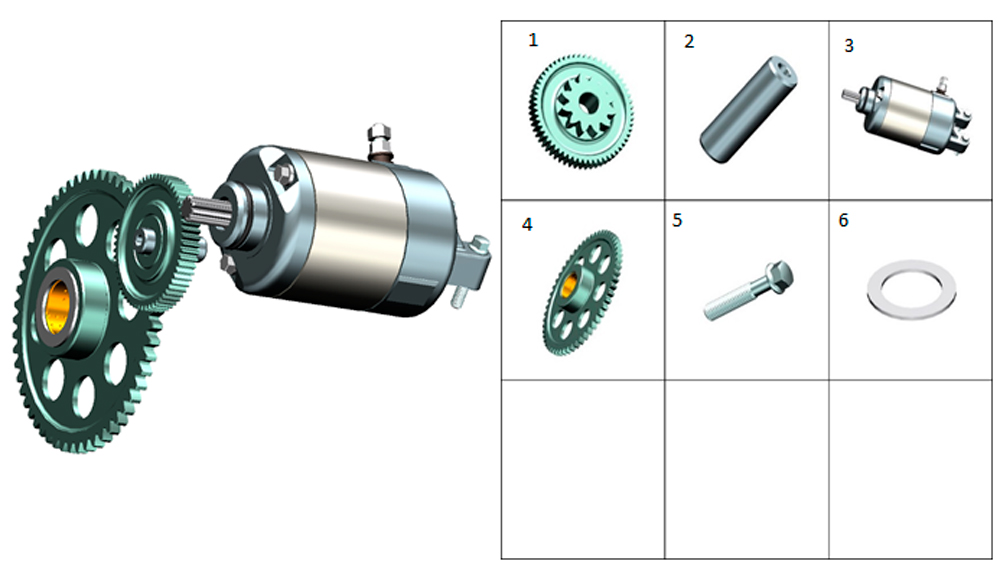 ZT1P72MN Компоненты электрического стартера (версия с удлиненной колесной базой)