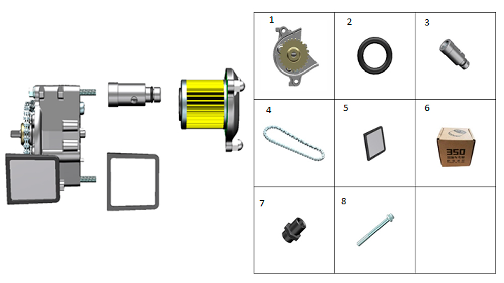 ZT1P77MP Система смазки (компоненты)