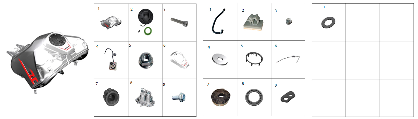 Бак топливный (белый-перламутровый)